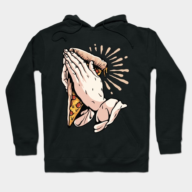 Praying hand pizza Hoodie by Mako Design 